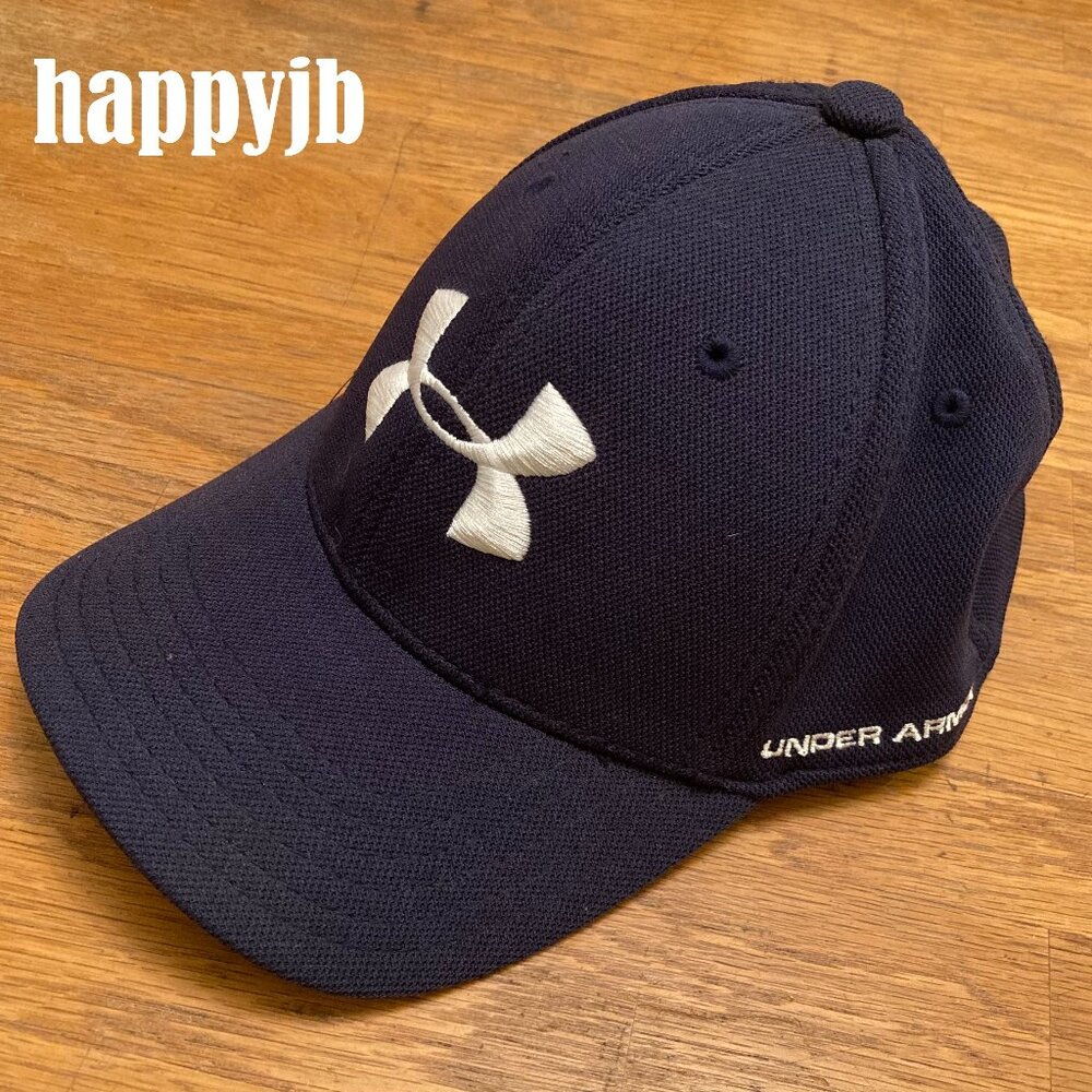 EUC Under Armour UA Low Profile Stretch Fit Youth Baseball Cap Blue One Size